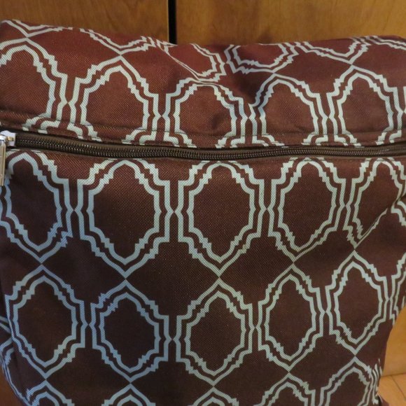 timi & leslie rust/blue graphic print backpack/shoulder baby bag, nwot - Picture 5 of 11